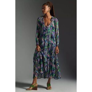 By Anthropologie The Marais Printed Chiffon Maxi Dress S NWOT